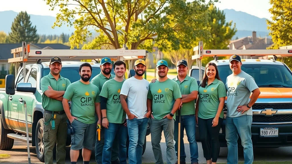 Local Denver tree service team with vehicles, demonstrating expertise in buying tree service in denver co