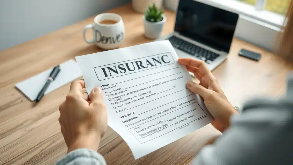 Homeowners insurance policy paperwork reviewed for Denver tree removal coverage and costs